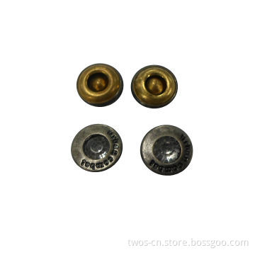 Metal Inverted Nipple Rivet, Customized Designs and Logos are Accepted